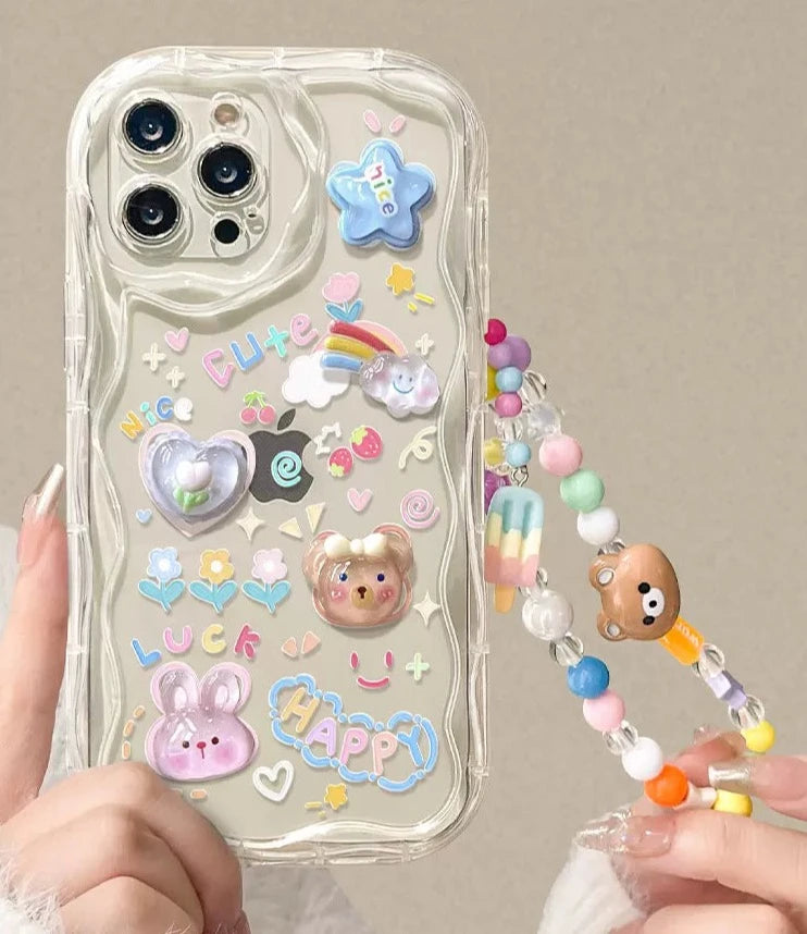Cute Bear & Rabbit iPhone Phone Case