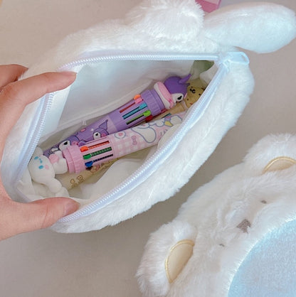 Sanrio Fluffy Ziplock Pencil Case