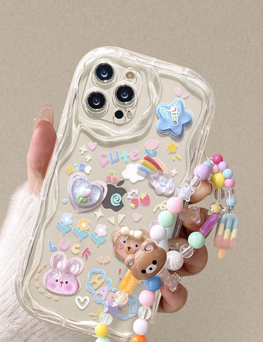 Cute Bear & Rabbit iPhone Phone Case