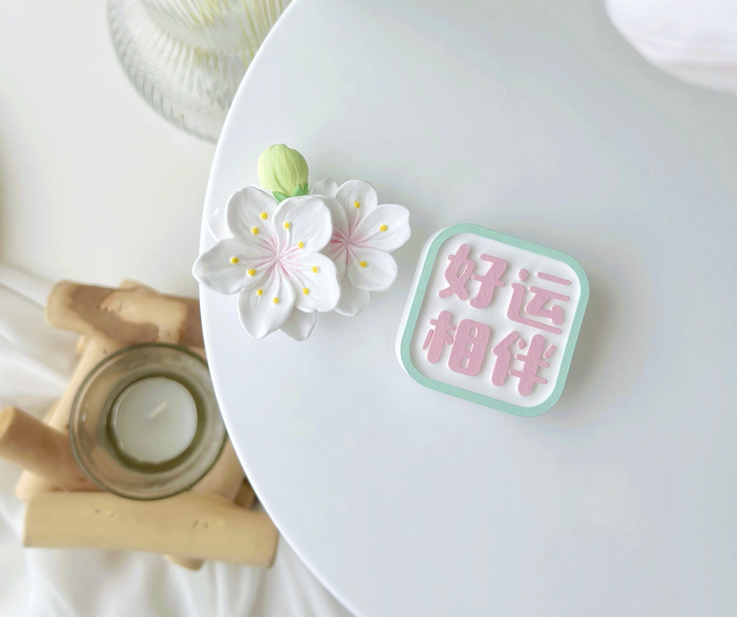 Peach Blossom Car Air Freshener Clip